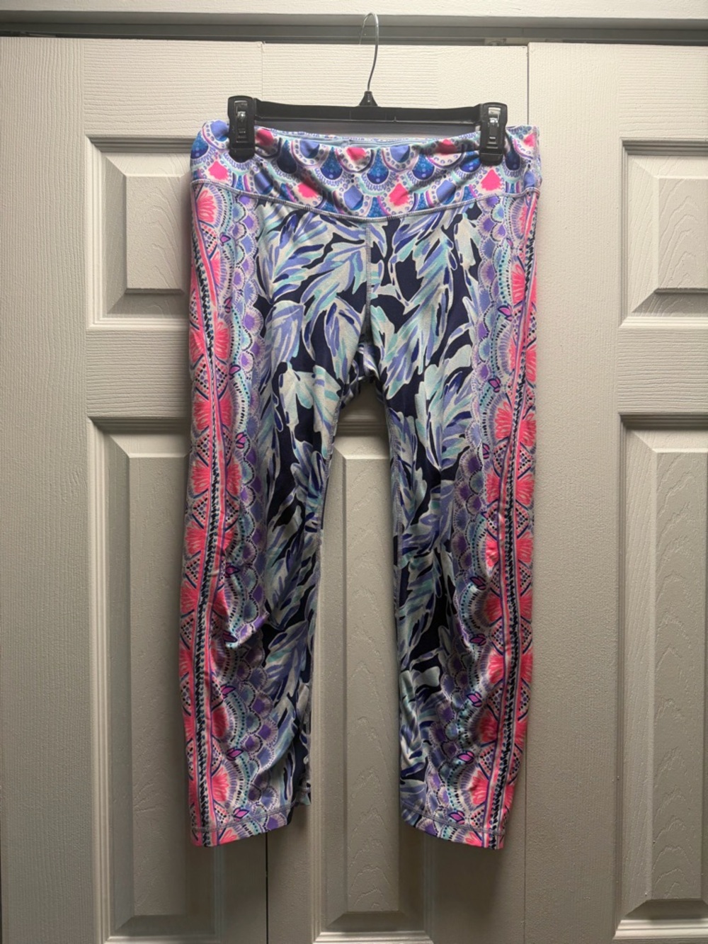 Lilly Pulitzer Luxletic Navy, Pink & Purple Printed Capri Leggings